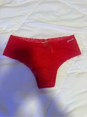 NWT PINK Women’s Red Lace Cheeky Panty